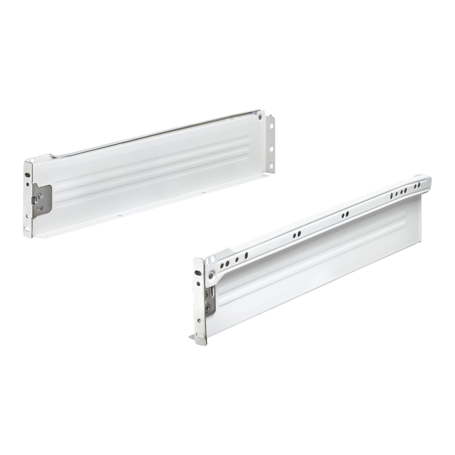 Essentials White Side Fix Drawer Runners 400mm 2 Piece Set (828TA)