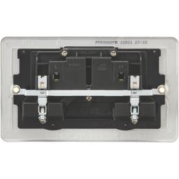 Knightsbridge  13A 2-Gang DP Switched Double Socket Polished Brass  with Black Inserts