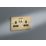Knightsbridge  13A 2-Gang DP Switched Double Socket Polished Brass  with Black Inserts