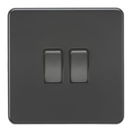 Knightsbridge  10AX 2-Gang 2-Way Light Switch  Matt Black