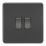 Knightsbridge SF3000MBB 10AX 2-Gang 2-Way Light Switch  Matt Black