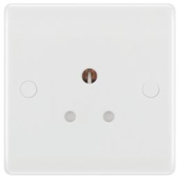 British General 800 Series 5A 1-Gang Unswitched Round Pin Socket White