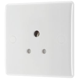 British General 800 Series 5A 1-Gang Unswitched Round Pin Socket White