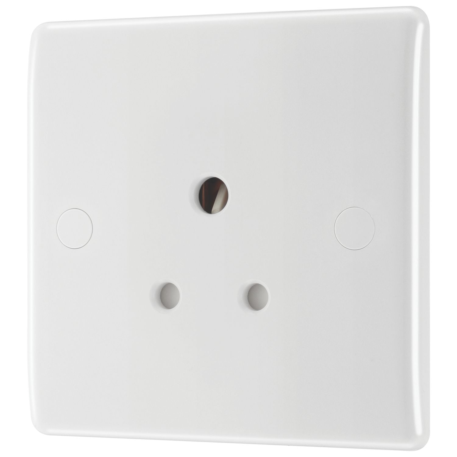 British General 800 Series 5A 1-Gang Unswitched Round Pin Socket White (828XG)