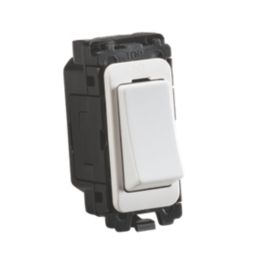 Knightsbridge Curved Edge 20AX Grid Intermediate Switch White