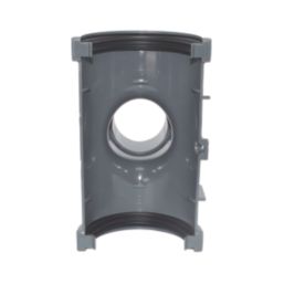 FloPlast MiniFlo uPVC Half Round Running Outlet Anthracite Grey 76mm x 50mm