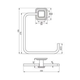 Swirl Swindale Bathroom Towel Ring Chrome