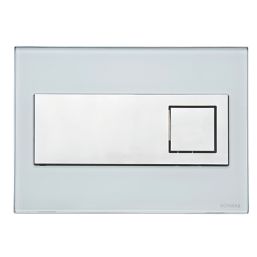 Fluidmaster Schwab Caro 8940 Dual-Flush Flushing Plate White Glass