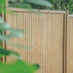 Forest Decibel Vertical Tongue & Groove  Noise Reduction Fence Panels Natural Timber 6' x 6' Pack of 3