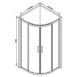 Essentials Framed Quadrant Shower Enclosure  Matt Black 900mm x 900mm x 1850mm
