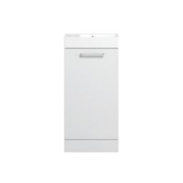 Ohio 1-Door Cloakroom Vanity Unit with Ceramic Basin Gloss White 410mm x 220mm x 830mm