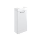 Ohio 1-Door Cloakroom Vanity Unit with Ceramic Basin Gloss White 410mm x 220mm x 830mm