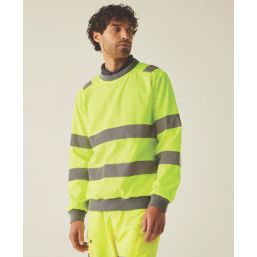 Regatta Hi-Vis Pro Contract Crew Neck Sweatshirt Yellow Medium 44.9" Chest