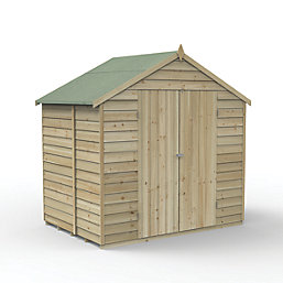 Forest 4Life 7' x 5' (Nominal) Apex Overlap Timber Shed with Assembly