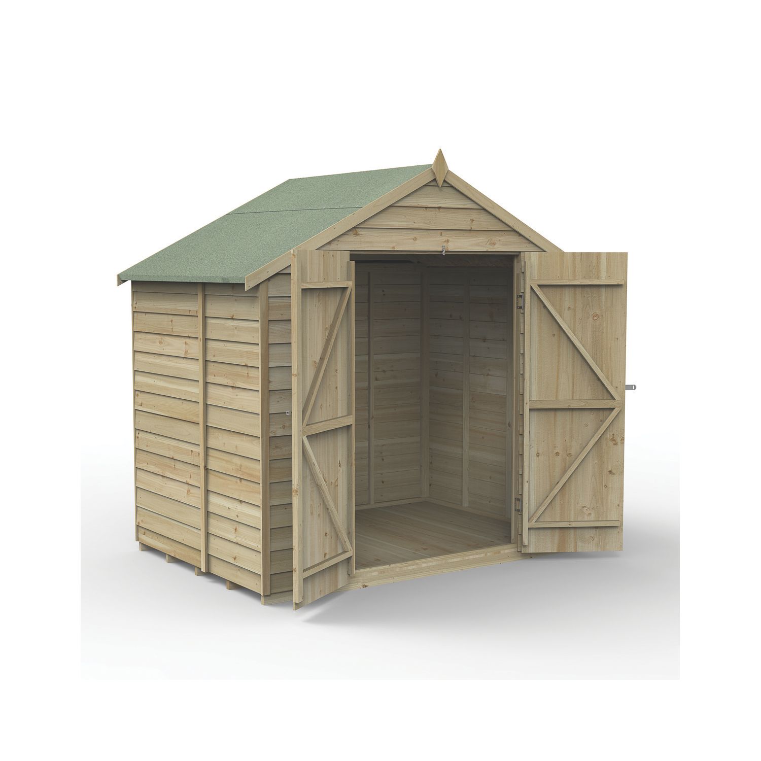 Forest 4Life 7' x 5' (Nominal) Apex Overlap Timber Shed with Assembly (829FL)