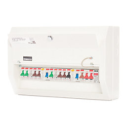Contactum Defender 1.0 18-Module 10-Way Populated High Integrity Dual RCD Consumer Unit with SPD