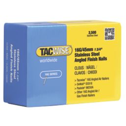 Tacwise Stainless Steel Angled Finishing Nails 16ga x 45mm 2500 Pack