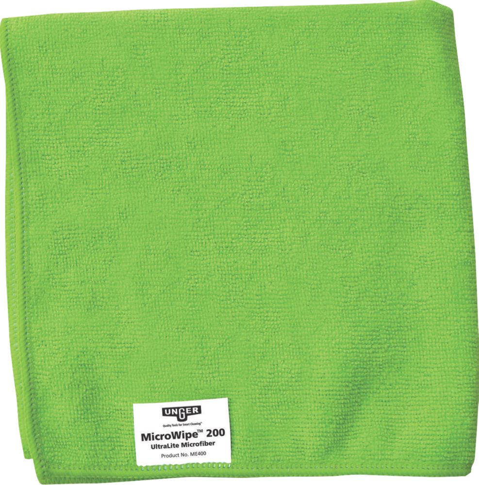 Unger Microfibre Cloths Green 400mm x 400mm 10 Pack Screwfix