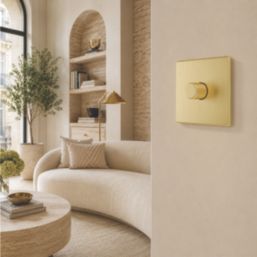 LAP  1-Gang 2-Way LED Dimmer Switch  Satin Brass with Black Inserts