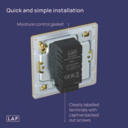 LAP  1-Gang 2-Way LED Dimmer Switch  Satin Brass with Black Inserts