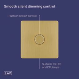 LAP  1-Gang 2-Way LED Dimmer Switch  Satin Brass with Black Inserts