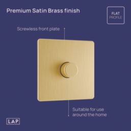 LAP  1-Gang 2-Way LED Dimmer Switch  Satin Brass with Black Inserts