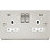 Knightsbridge  13A 2-Gang SP Switched Socket + 4.0A 20W 2-Outlet Type A & C USB Charger Pearl with White Inserts