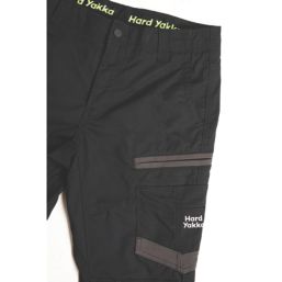 Hard Yakka Raptor Cuff Work Trousers Black 38" W 32" L