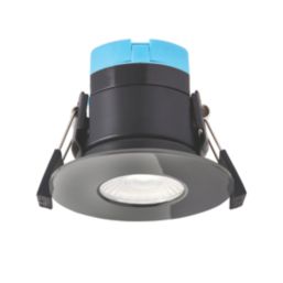 Spa Rhom Fixed  Fire Rated LED Downlights Black Chrome 8W 900lm 4 Pack