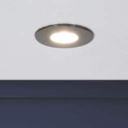 Spa Rhom Fixed  Fire Rated LED Downlights Black Chrome 8W 900lm 4 Pack