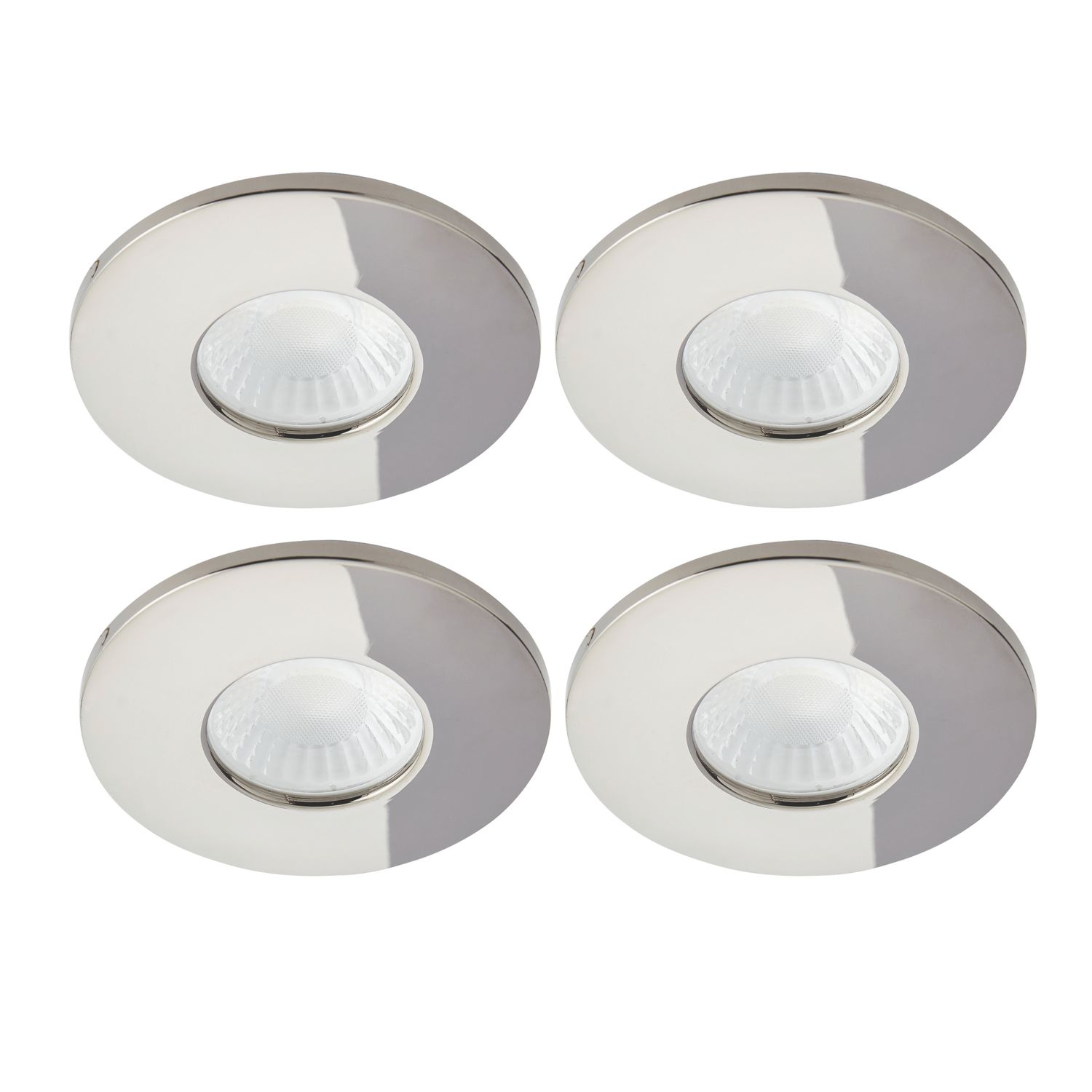 Spa Rhom Fixed Fire Rated LED Downlights Black Chrome 8W 900lm 4 Pack (829VH)