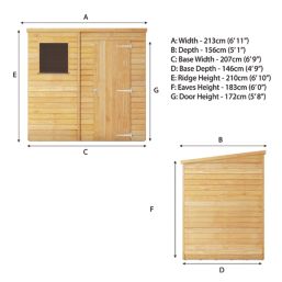 Mercia Value 7' x 5' (Nominal) Pent Overlap Timber Shed
