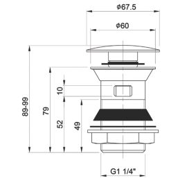 Highlife Bathrooms Slotted Pop Up Domed Basin Waste Chrome 60mm