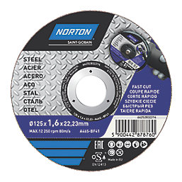 Norton  Metal Cutting Disc 5" (125mm) x 1.6mm x 22.23mm