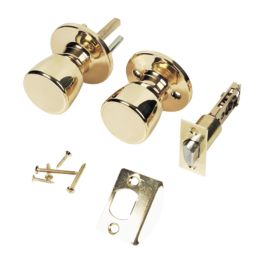 ERA  Mortice Passage Knob Set Polished Brass 67mm