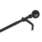 Renaissance Matt Black Curtain Pole 19/16mm x 120-210cm