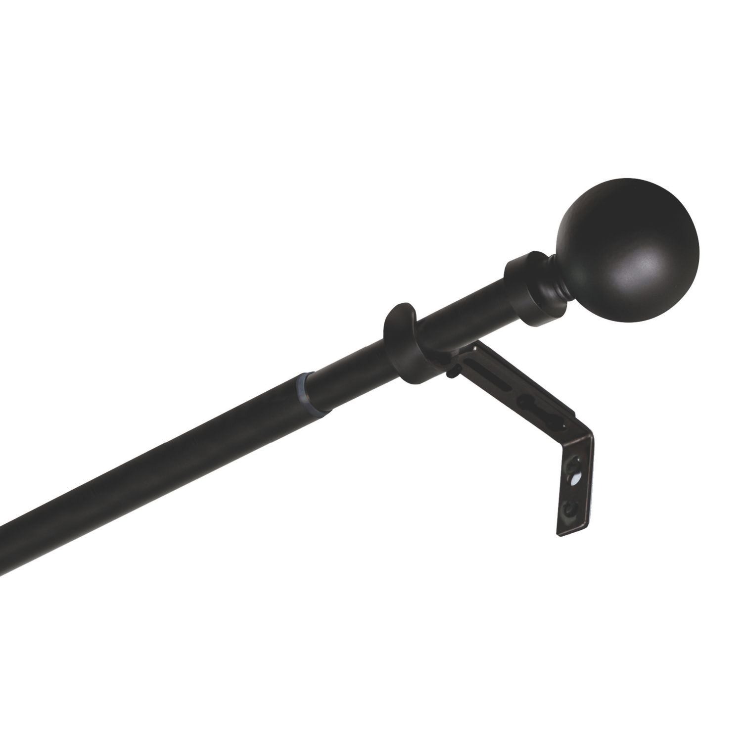 Renaissance Matt Black Curtain Pole 19/16mm x 120-210cm (830CK)