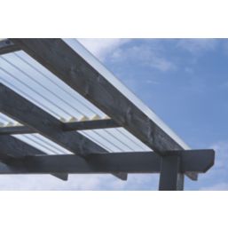 Radmat Building Materials  Corrugated Polycarbonate Roof Sheet Clear 4000mm x 0.8mm x 950mm 3 Pack