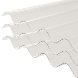 Radmat Building Materials  Corrugated Polycarbonate Roof Sheet Clear 4000mm x 0.8mm x 950mm 3 Pack