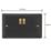 Varilight  13A 2-Gang 2-Pole Switched Socket Georgian Black  with Black Inserts