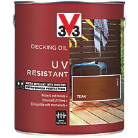 V33 High Performance UV-Resistant Decking Oil Teak 2.5Ltr