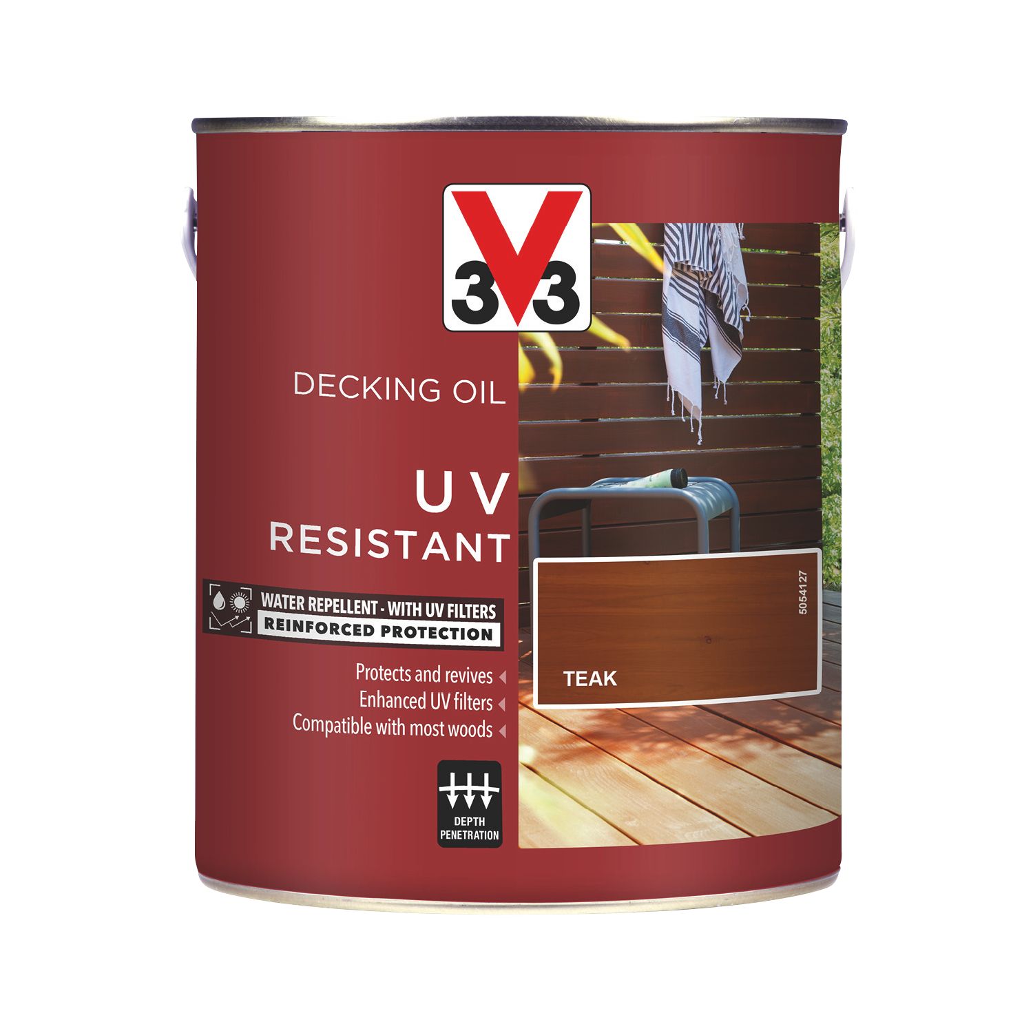 V33 High Performance 2.5Ltr Teak Anti Slip Decking Oil (830FF)