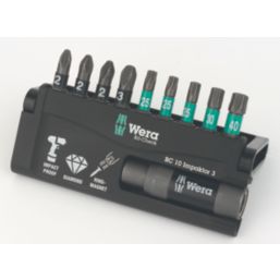 Wera Bit-Check 10 Impaktor 3 1/4" Hex Shank Mixed Bit Set 10 Pieces