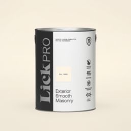 LickPro 5Ltr Smooth White RAL 9001 Masonry Paint