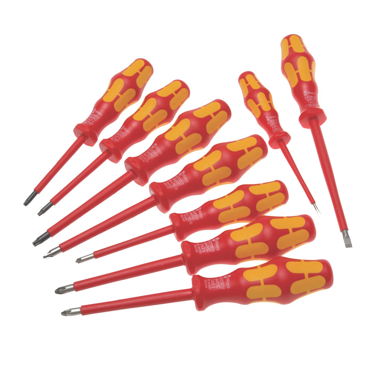 Wera Kraftform Plus Mixed VDE Insulated Screwdriver Set 9 Pieces (830HF)