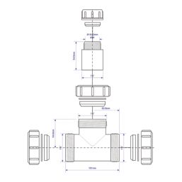 McAlpine V1MX-CO Compression Connection Condensate Tee White 40mm