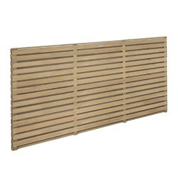 Forest  Double-Slatted  Fence Panels Natural Timber 6' x 3' Pack of 3
