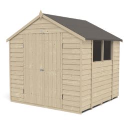 Forest  7' x 7' (Nominal) Apex Overlap Timber Shed with Base & Assembly