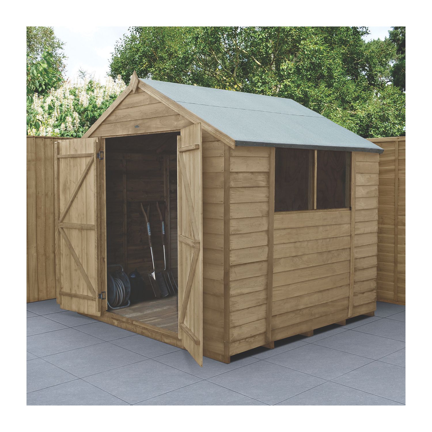 Forest 7' x 7' (Nominal) Apex Overlap Timber Shed with Base & Assembly (830JR)