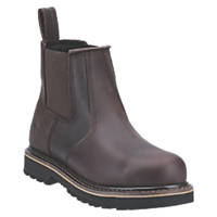Amblers FS131 S3 brown water-resistant leather safety dealer boot with midsole